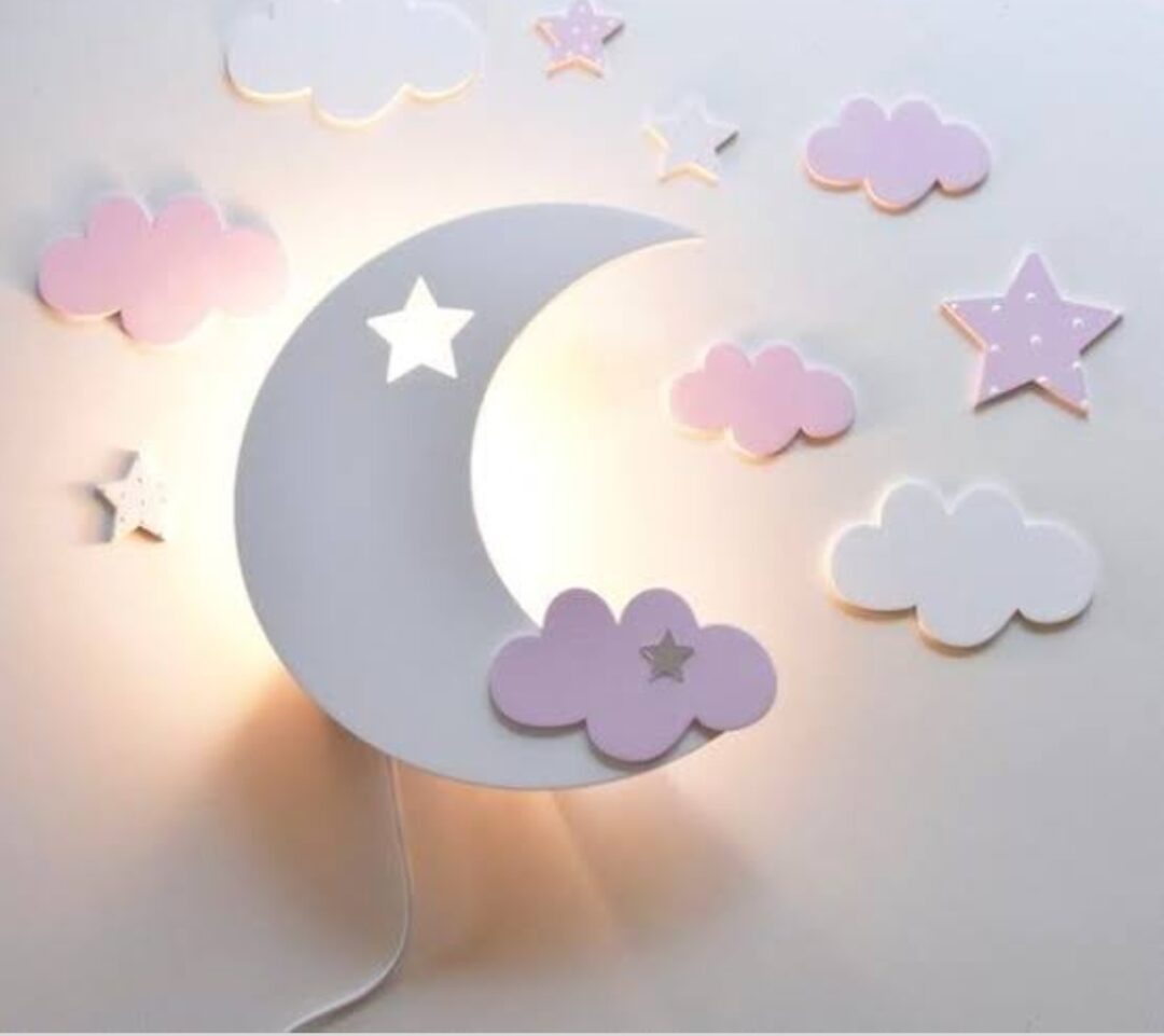Decoracion de luna con luz